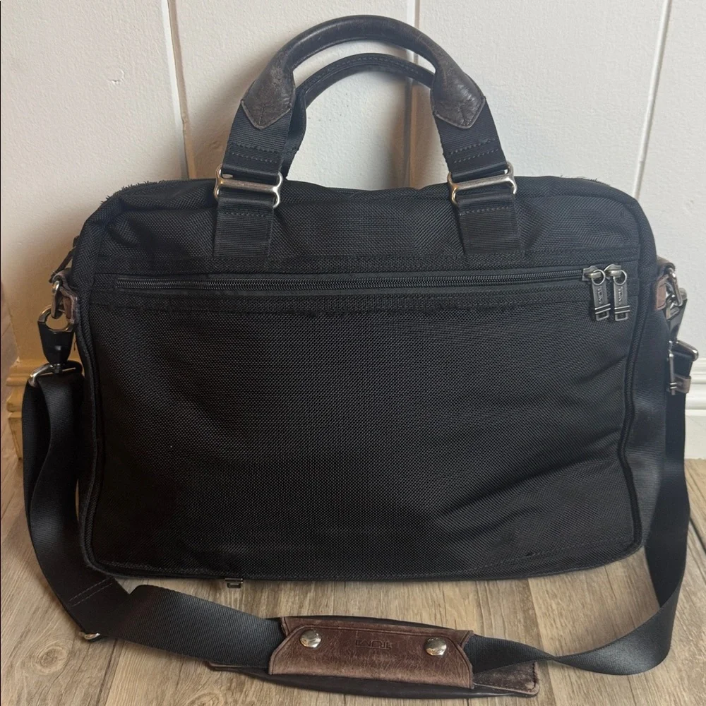 TUMI Alpha Black Ballistic Nylon Laptop Briefcase Messenger Bag